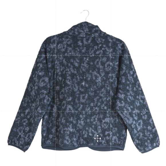 All in Motion Sherpa Animal Print Jacket Dark Gray S Zip Up Pockets Coat Casual - Picture 9 of 9